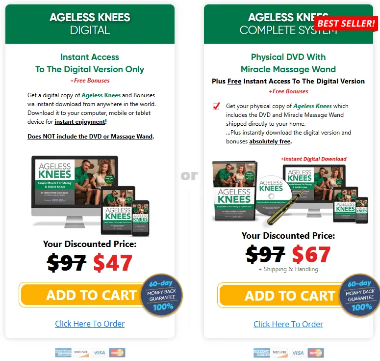 ageless knees price